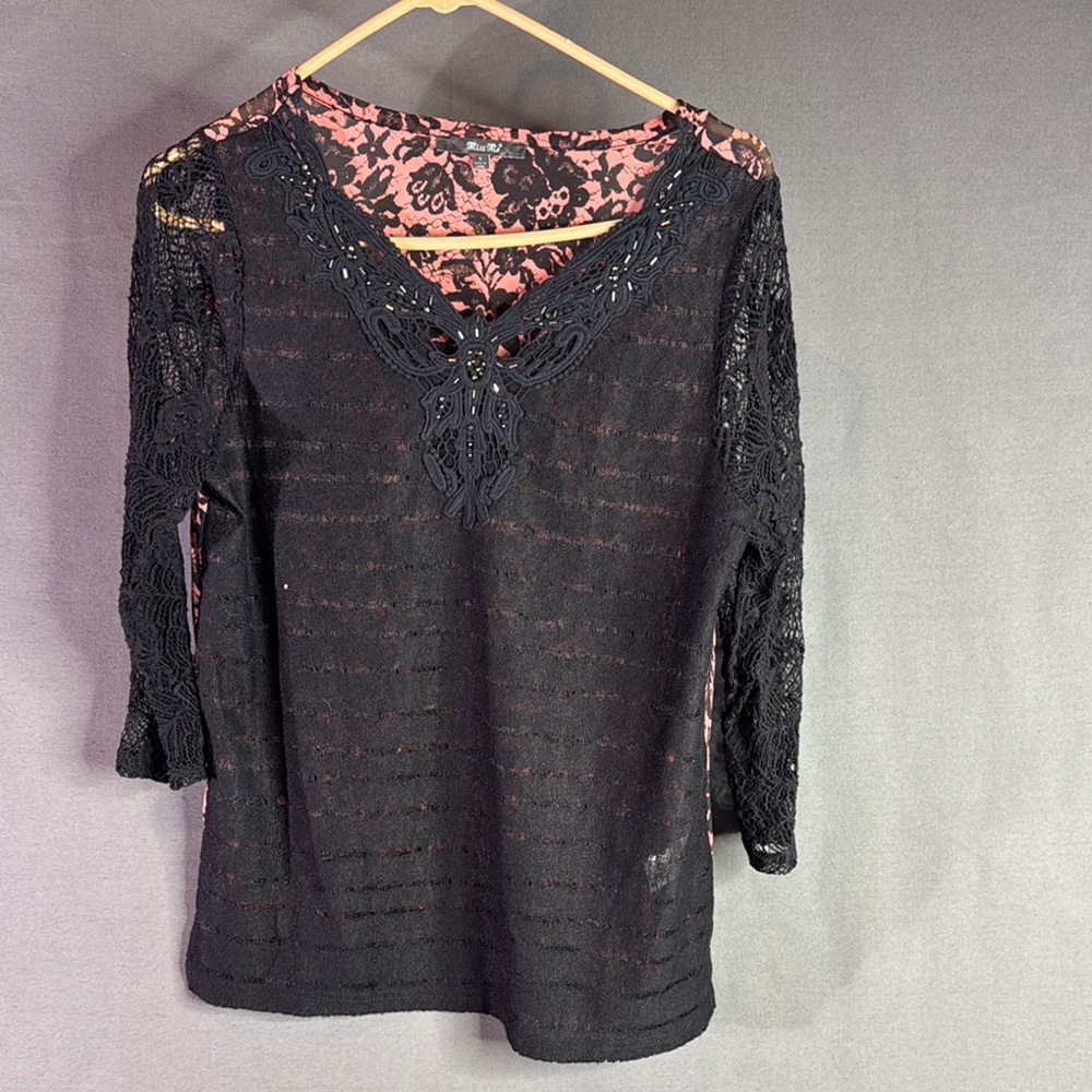Miss Me Elegant Black Lace Women's Top size‎ small
